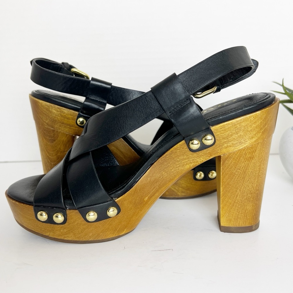 ✖️SOLD✖️•COACH• Black Leather Adessa Platform Sandals - Picture 6 of 13